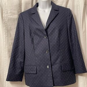 Louis Feraud Navy blue Patterned Blazer Jacket size 10